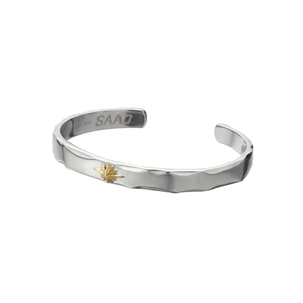 Sun Symbol 18K Gold Plated Bangle, Slim - Image 2