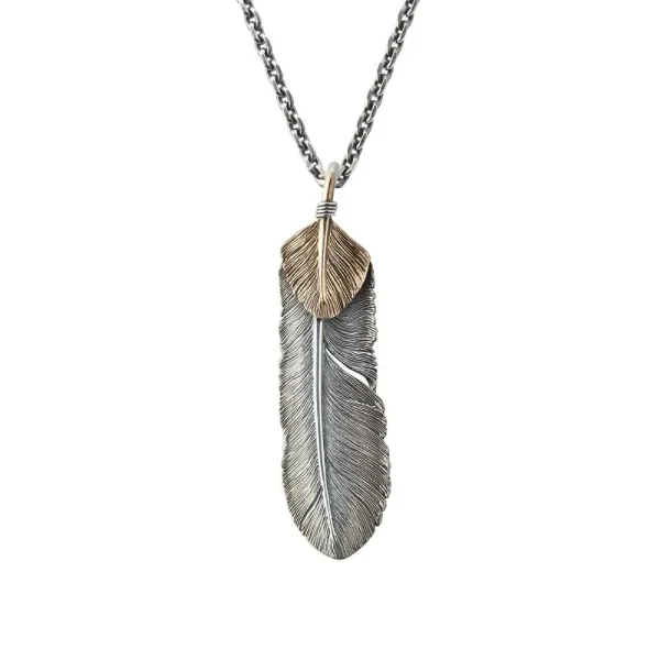 Feather Heart Left Facing Pendant