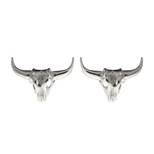 Buffalo Skull Stud Earrings