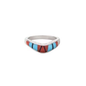 SAAD Premium Mix Gemstones Mosaic Inlay Triangular Ring