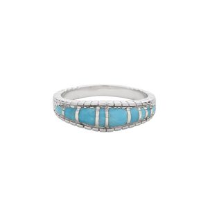 SAAD Premium Turquoise Channel Inlay Ring