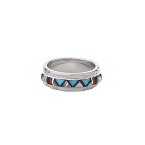SAAD Premium Mix Gemstones Channel Inlay Ring