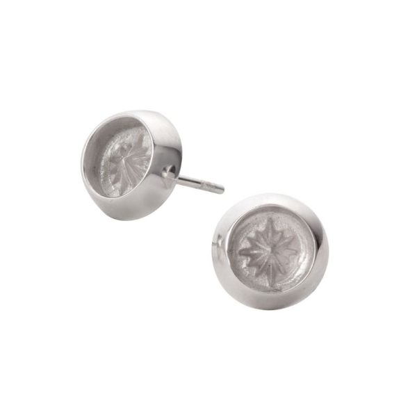 Sun Symbol Convexed Stud Earrings