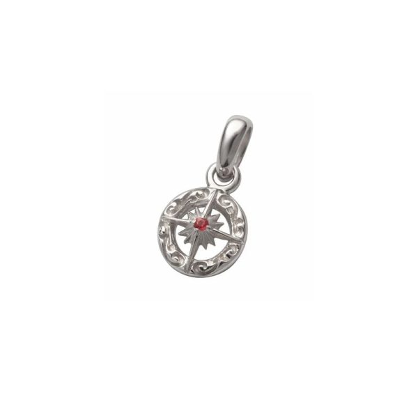 July Birthstone Ruby Sun Symbol and Arabesque Pendant - รูปภาพ 2