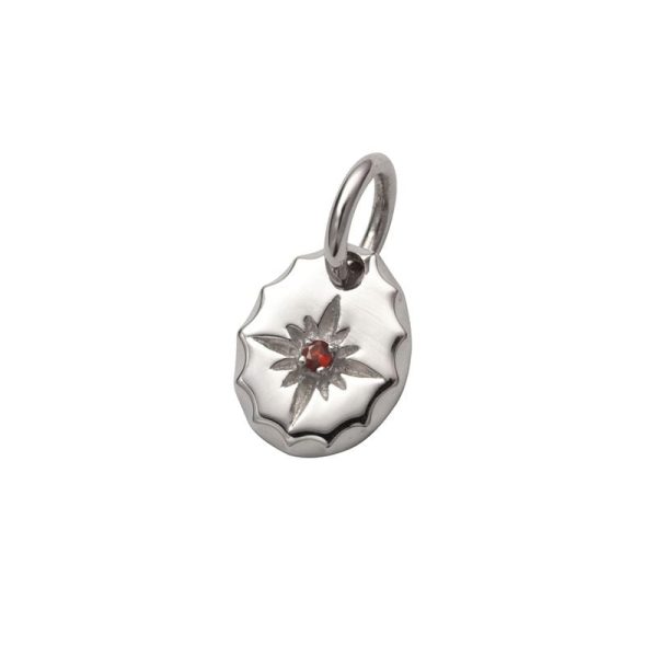 January Birthstone Garnet Sun Symbol Pendant - Image 2