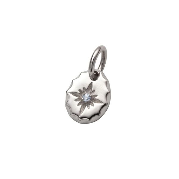 March Birthstone Aquamarine Sun Symbol Pendant - Image 2