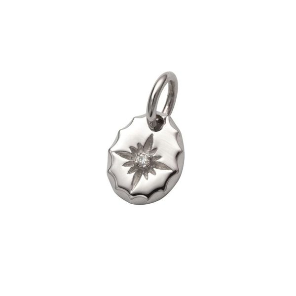 April Birthstone Diamond Sun Symbol Pendant - รูปภาพ 2