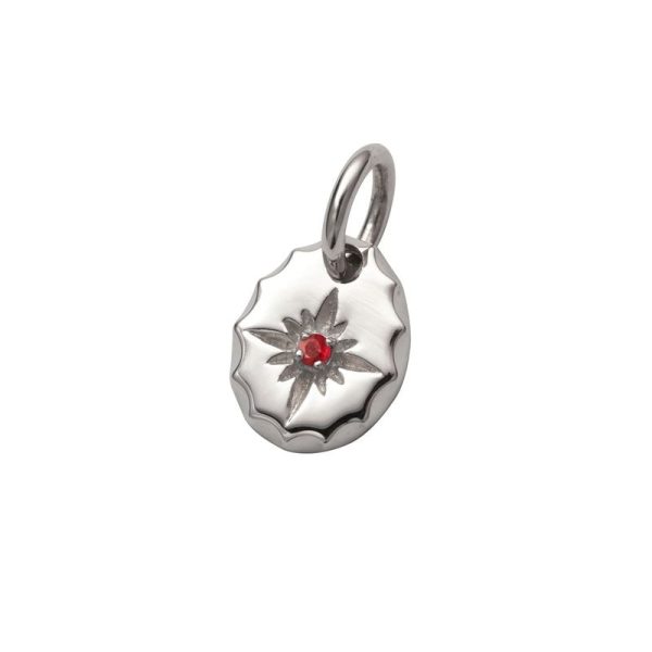 July Birthstone Ruby Sun Symbol Pendant - Image 2