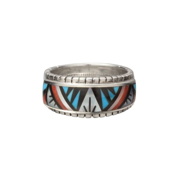 SAAD Premium Mix Gemstones Channel Inlay Ring