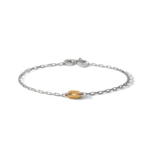 สร้อยข้อมือโซ่เชื่อมชุบทอง 24K Arabesque ขนาดบาง