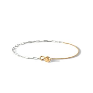 Combined 24K Gold Plated and 925 Silver Chain Bracelet