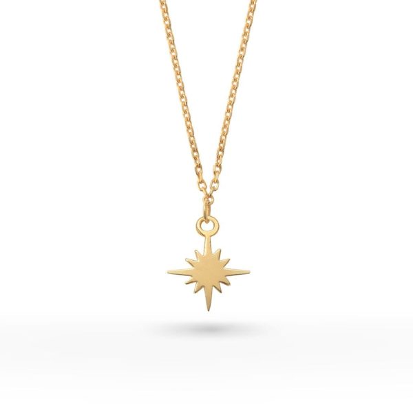 Diamond 24K Gold Plated Sun Symbol Necklace, Small - รูปภาพ 2