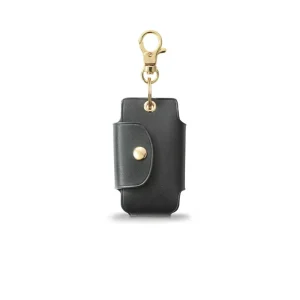 Genuine Leather Key Case Black Saddle Leather