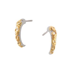 Arabesque 24K Gold Plated Crescent Earrings