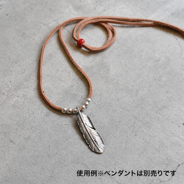 Natural Deerskin String and Red White Heart Bead - รูปภาพ 2