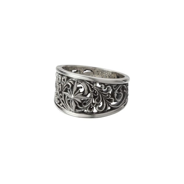 Sun Symbol and Arabesque Openwork Ring - Image 2