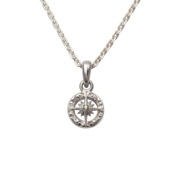 August Birthstone Peridot Sun Symbol and Arabesque Pendant