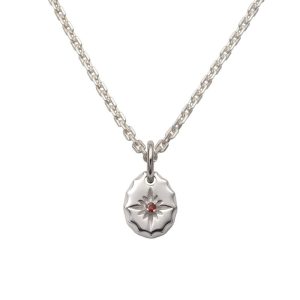 January Birthstone Garnet Sun Symbol Pendant
