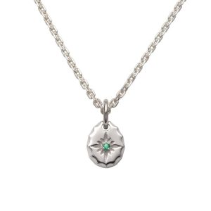 May Birthstone Emerald Sun Symbol Pendant