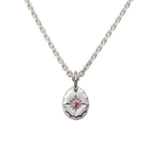 July Birthstone Ruby Sun Symbol Pendant