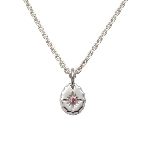 July Birthstone Ruby Sun Symbol Pendant