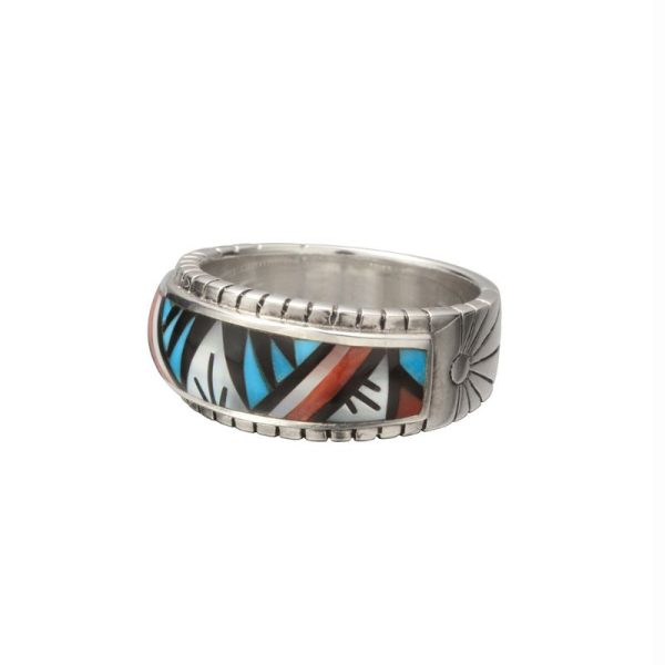SAAD Premium Mix Gemstones Channel Inlay Ring - Image 2