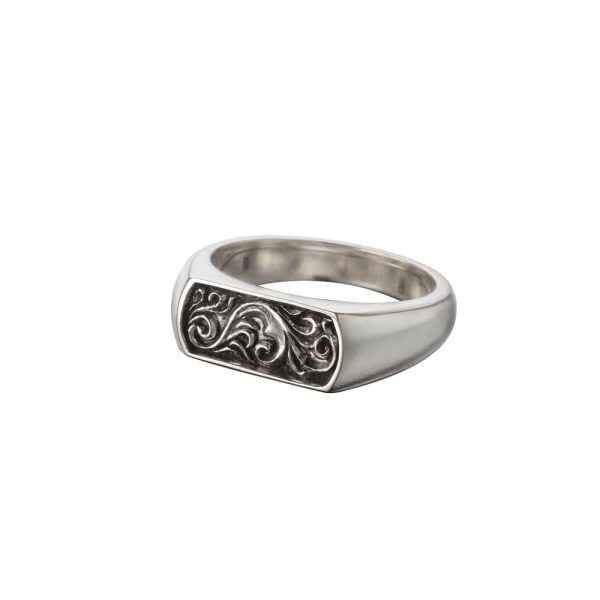 Arabesque Square Signet Ring, Slim - รูปภาพ 2