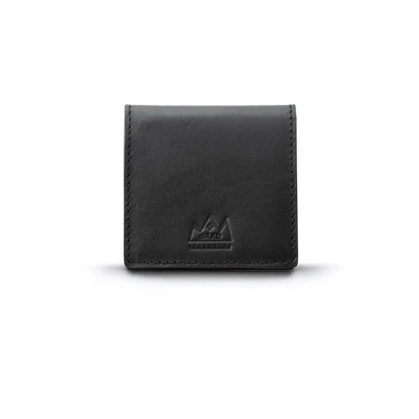 Genuine Leather Coin Case Arabesque Embossed Black Saddle Leather - รูปภาพ 4