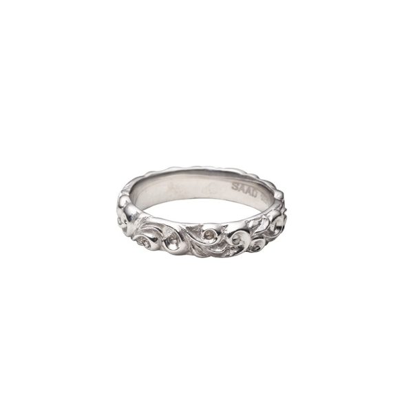 Rhodium Plated Arabesque Eternity Ring - รูปภาพ 2