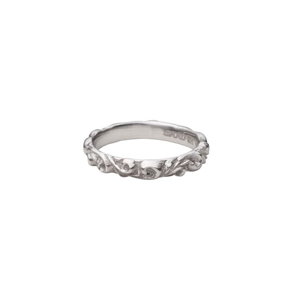 Rhodium Plated Arabesque Eternity Ring, Slim - รูปภาพ 2