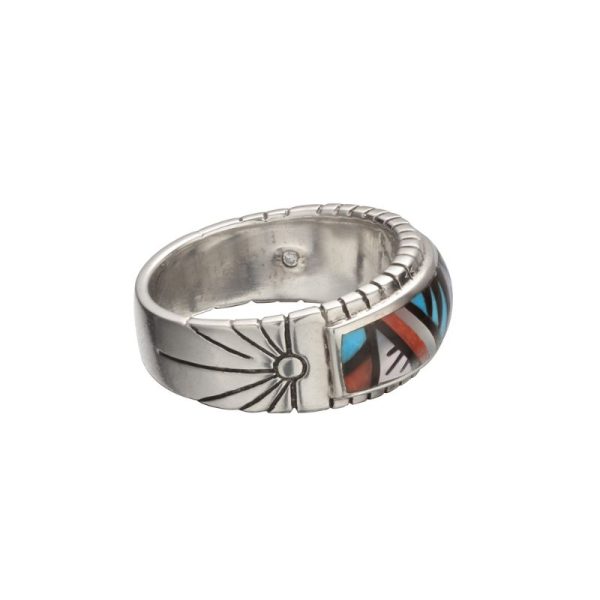 SAAD Premium Mix Gemstones Channel Inlay Ring - Image 3