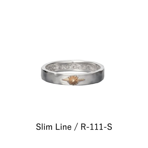 Sun Symbol Hammered Pair Ring - Image 4