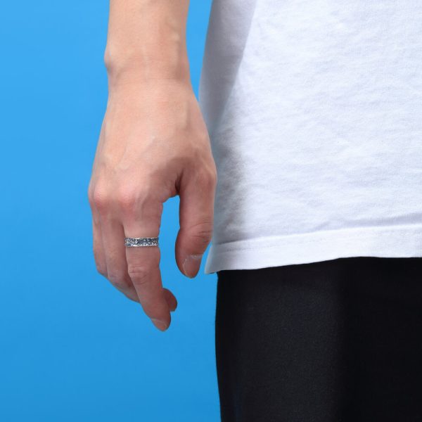 Zirconia Sun Symbol Hammered Ring - รูปภาพ 3