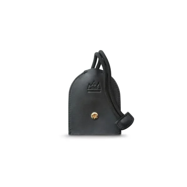 Genuine Leather Key Case Arabesque Embossed Black Saddle Leather - รูปภาพ 3