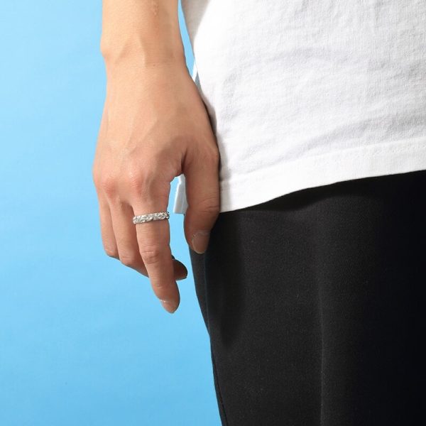 Rhodium Plated Arabesque Eternity Ring - รูปภาพ 3