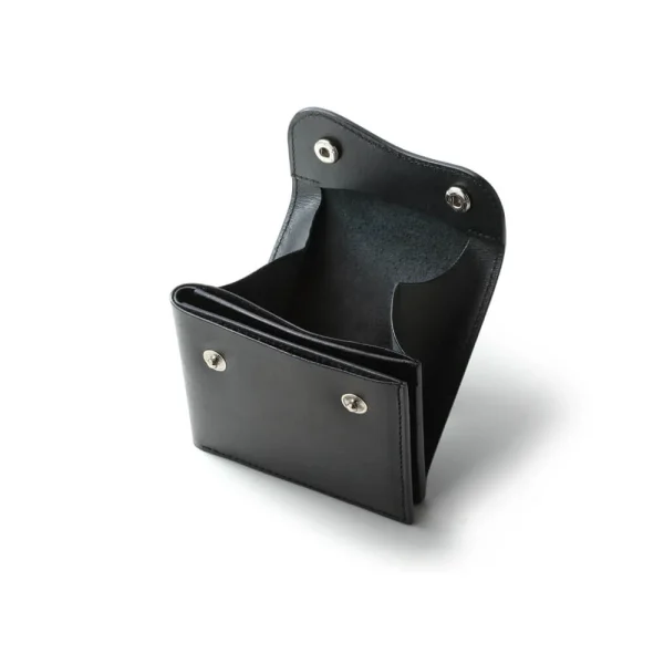 Compact Mini Wallet/Leather Wallet Black Saddle Leather - รูปภาพ 4