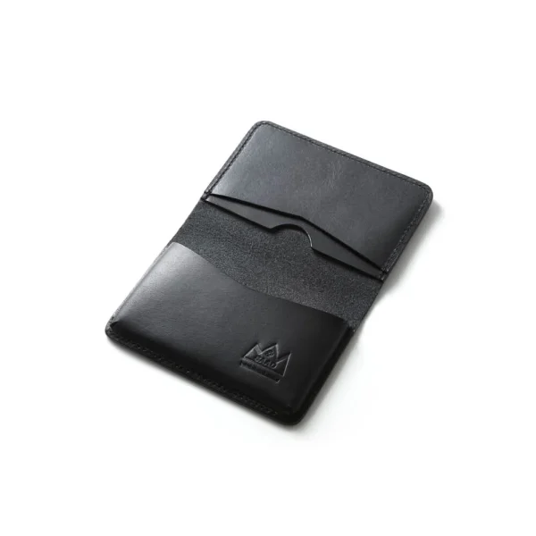 Genuine Leather Card Case Arabesque Embossed Black Saddle Leather - รูปภาพ 5