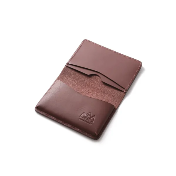 Genuine Leather Card Case Arabesque Embossed Brown Saddle Leather - รูปภาพ 2