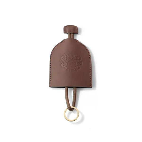 Genuine Leather Key Case Arabesque Embossed Brown Saddle Leather - รูปภาพ 3