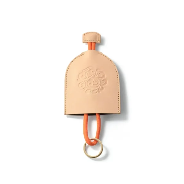 Genuine Leather Key Case Arabesque Embossed Natural Saddle Leather - Image 3