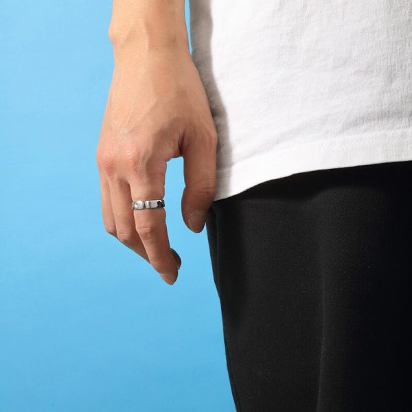 Sterling Silver Collection Sun Symbol Hammered Ring - Image 4