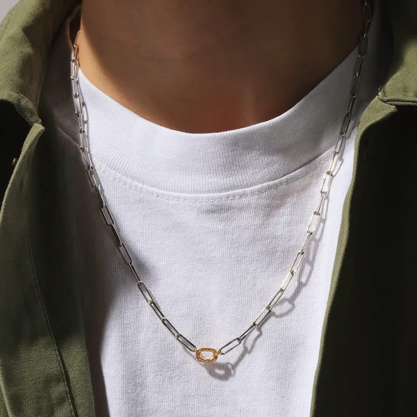Arabesque 24K Gold Plated Link Chain Necklace - รูปภาพ 4