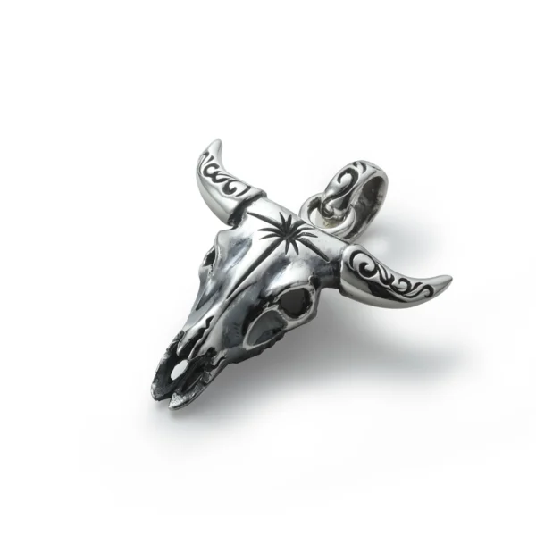 Buffalo Skull Sun Symbol and Arabesque Pendant - Image 3