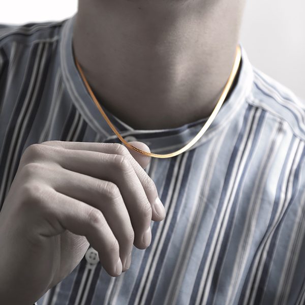 24K Gold Plated Snake Flat Witdth 2mm Chain - รูปภาพ 4