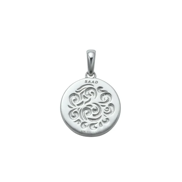 Turquoise Sun Symbol and Arabesque 24K Gold Plated Pendant - Image 3