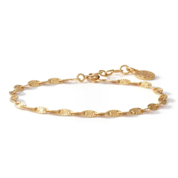Sana 18K Yellow Gold Plated Flat Oval-link Chain Bracelet