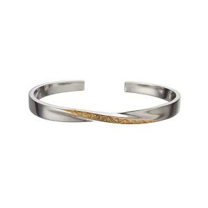Arabesque 24K Gold Plated Twisted Bangle