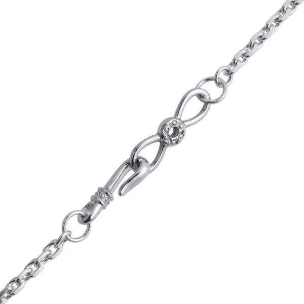 Rhodium Plated S-shaped Hook and Arabesque Infinity Loop Necklace Parts