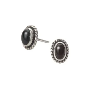 Onyx Wirework Oval Stud Earrings