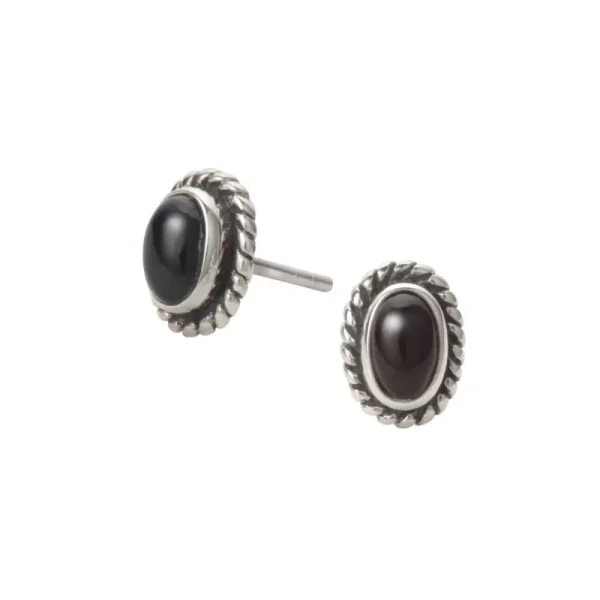 Onyx Wirework Oval Stud Earrings
